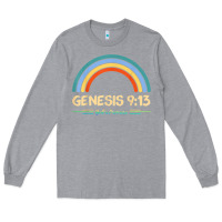 Heather Grey genesis 913 god's promise faithfully rainbow bible verse t shirt Long Sleeve Tee - linhVisuals