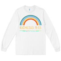 White genesis 913 god's promise faithfully rainbow bible verse t shirt Long Sleeve Tee - linhVisuals