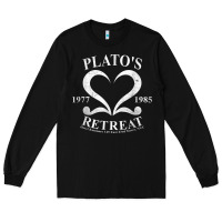 Black plato retreat club vintage retro nyc t shirt Long Sleeve Tee - linhVisuals