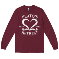 Burgundy plato retreat club vintage retro nyc t shirt Long Sleeve Tee - linhVisuals