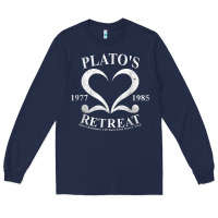 Navy plato retreat club vintage retro nyc t shirt Long Sleeve Tee - linhVisuals