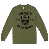 Army Green cats of downtown reykjavik t shirt Long Sleeve Tee - linhVisuals