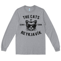 Heather Grey cats of downtown reykjavik t shirt Long Sleeve Tee - linhVisuals