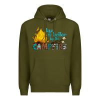 Army Green life is better by the campfire Premium Hoodie - Artiststas
