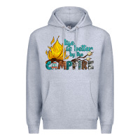 Heather Grey life is better by the campfire Premium Hoodie - Artiststas