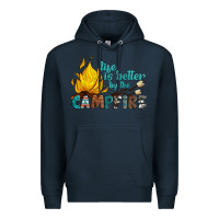Navy life is better by the campfire Premium Hoodie - Artiststas