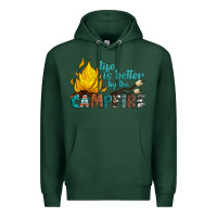 Sports Green life is better by the campfire Premium Hoodie - Artiststas