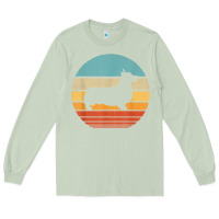 Matcha corgi retro vintage 60s 70s sunset dog lovers men women t shirt Long Sleeve Tee - linhVisuals