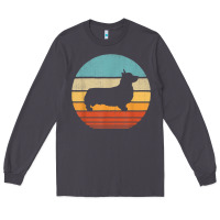Smoke corgi retro vintage 60s 70s sunset dog lovers men women t shirt Long Sleeve Tee - linhVisuals