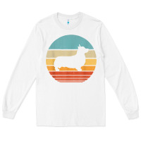 White corgi retro vintage 60s 70s sunset dog lovers men women t shirt Long Sleeve Tee - linhVisuals