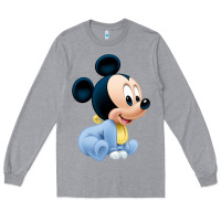Heather Grey baby micke  mouse Long Sleeve Tee - linhVisuals