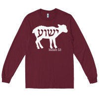 Burgundy isaiah 53 lamb yeshua jesus t shirt Long Sleeve Tee - linhVisuals