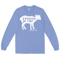 Colony Blue isaiah 53 lamb yeshua jesus t shirt Long Sleeve Tee - linhVisuals
