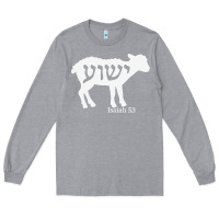 Heather Grey isaiah 53 lamb yeshua jesus t shirt Long Sleeve Tee - linhVisuals