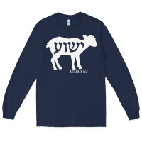 Navy isaiah 53 lamb yeshua jesus t shirt Long Sleeve Tee - linhVisuals
