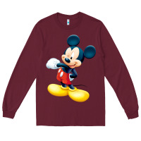 Burgundy micke mouse Long Sleeve Tee - linhVisuals