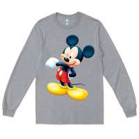 Heather Grey micke mouse Long Sleeve Tee - linhVisuals