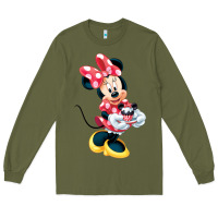 Army Green minni mouse Long Sleeve Tee - linhVisuals