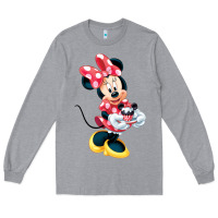 Heather Grey minni mouse Long Sleeve Tee - linhVisuals