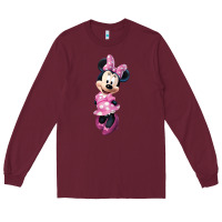 Burgundy minni mouse Long Sleeve Tee - linhVisuals