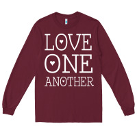 Burgundy love one another jesus quote christian t shirt Long Sleeve Tee - linhVisuals
