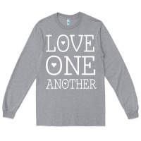 Heather Grey love one another jesus quote christian t shirt Long Sleeve Tee - linhVisuals