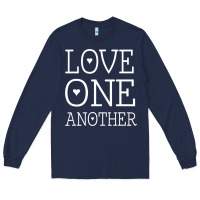 Navy love one another jesus quote christian t shirt Long Sleeve Tee - linhVisuals