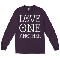 Plum love one another jesus quote christian t shirt Long Sleeve Tee - linhVisuals
