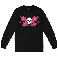 Black butterfly skull Long Sleeve Tee - linhVisuals