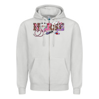 Dove Grey valentine's day nurse Zipper Hoodie - RanaPortraitStore