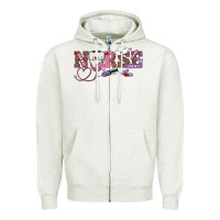 Oatmeal Heather valentine's day nurse Zipper Hoodie - RanaPortraitStore