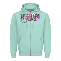 Seafoam valentine's day nurse Zipper Hoodie - RanaPortraitStore