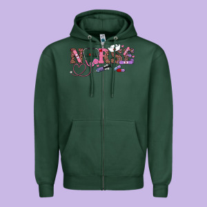 Valentine's Day Nurse Zipper Hoodie Designed By Ranaportraitstore