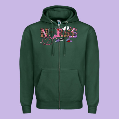 Valentine's Day Nurse Zipper Hoodie Designed By Ranaportraitstore