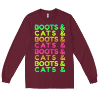 Burgundy edm rave shirt  boots and cats gift Long Sleeve Tee - linhVisuals