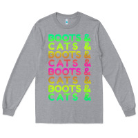 Heather Grey edm rave shirt  boots and cats gift Long Sleeve Tee - linhVisuals