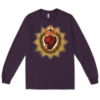 Plum sacred heart of jesus catholic devotion t shirt Long Sleeve Tee - linhVisuals