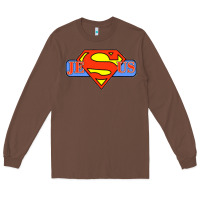 Chestnut tshirt my superhero is jesus, faith love god shirt t shirt Long Sleeve Tee - linhVisuals