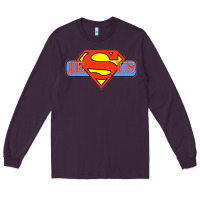 Plum tshirt my superhero is jesus, faith love god shirt t shirt Long Sleeve Tee - linhVisuals
