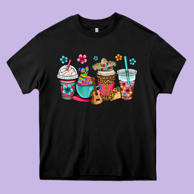 Mexico Fiesta Coffee Cups Heavy Core Tee Designed By Oliviacreatesart