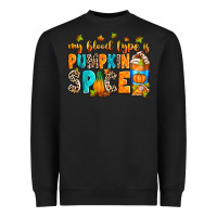 Black My blood type is pumpkin spice Heavyweight Sweatshirt - RanaPortraitStore
