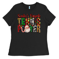 Black Santa's Favorite Tennis Player For Christmas Ladies Tee - FaDigitalArtStudio