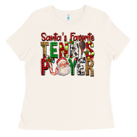 Santa's Favorite Tennis Player For Christmas Ladies Tee | Teevron