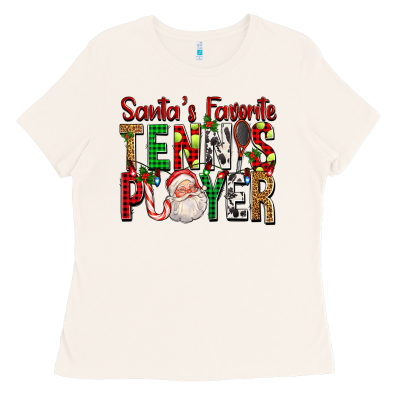 Santa's Favorite Tennis Player For Christmas Ladies Tee by FaDigitalArtStudio | Teevron