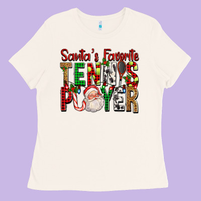 Santa's Favorite Tennis Player For Christmas Ladies Tee Designed By Fadigitalartstudio