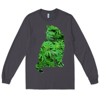 Smoke funny cannabis & cat lover marijuana weed smoker art t shirt Long Sleeve Tee - linhVisuals