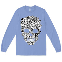 Colony Blue funny pitbull skull dog skeleton halloween t shirt Long Sleeve Tee - linhVisuals