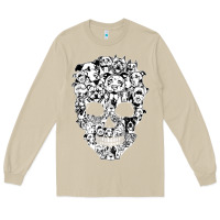 Mushroom funny pitbull skull dog skeleton halloween t shirt Long Sleeve Tee - linhVisuals