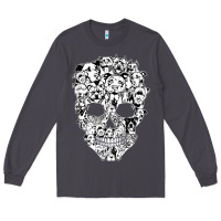Smoke funny pitbull skull dog skeleton halloween t shirt Long Sleeve Tee - linhVisuals