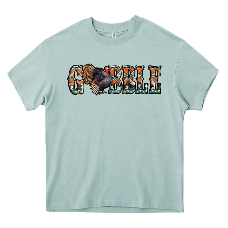 Gobble Thanksgiving Turkey Heavy Core Tee by Jasminsmagicworld | Teevron